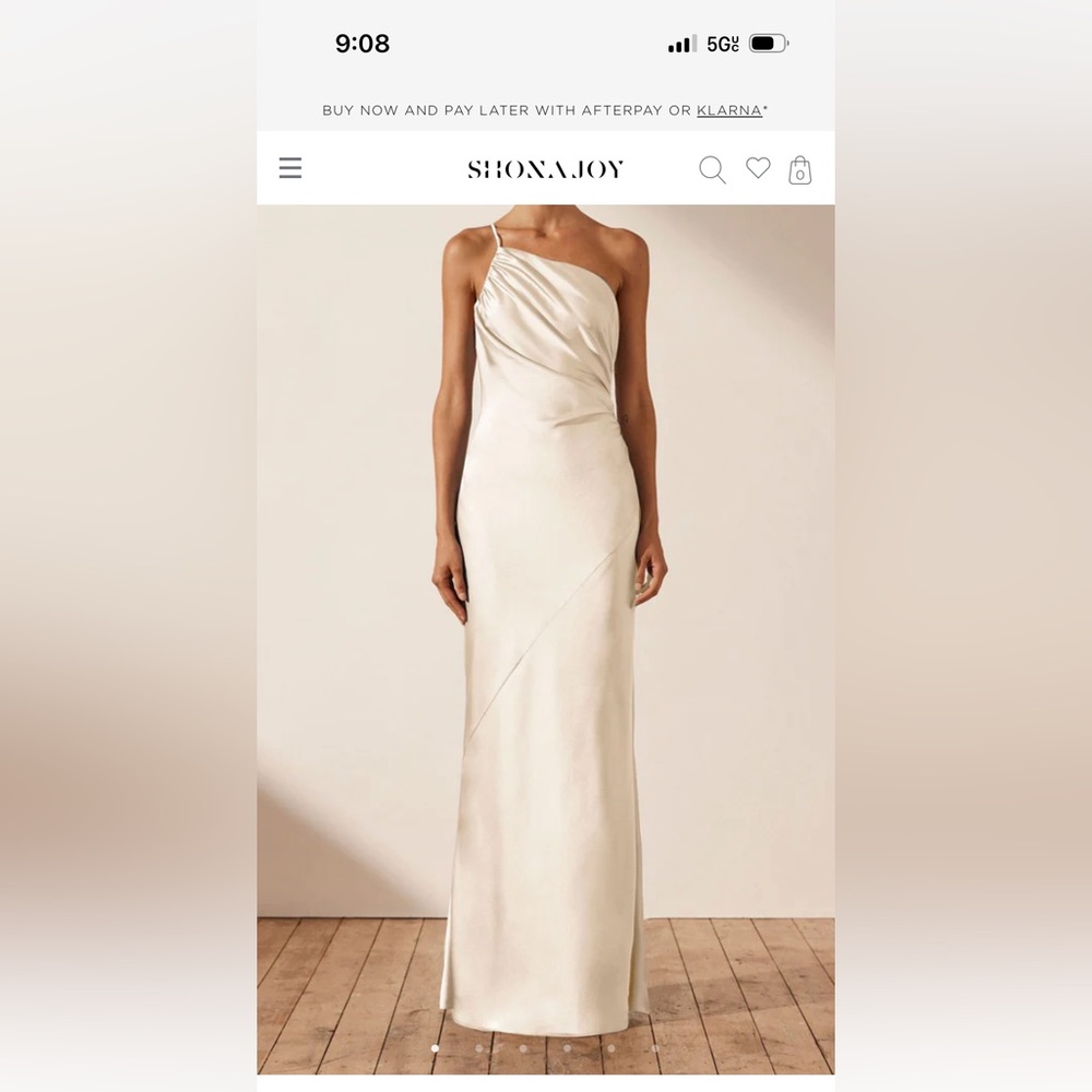 Brand New Shona Joy asymmetrical White Dress Size 10